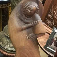 مجسمه چوبی مادر و فرزند ۵۵ سانت