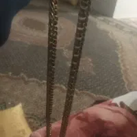 ست زنجیر و دستبند نو رنگ ثابت استیل رنگ طلایی