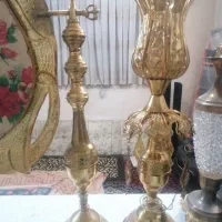 اینه شمعدان مسی و برنجی قدیمی ابکاری طلا|صنایع دستی و سایر لوازم تزئینی|اصفهان, هفتون|دیوار