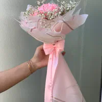 دسته گل پینترسی صورتی|گل مصنوعی|مهاباد (آذربایجان غربی), |دیوار