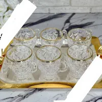 فنجان کریستال مدل انجلیکا لب طلایی