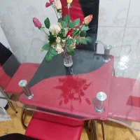 میز غذاخوری رویه چرمی با چهار صندلی