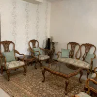 مبلمان استیل شش نفره به همراه میزناهارخوری هشت نفر|مبلمان خانگی و میز عسلی|تهران, عباس‌آباد|دیوار