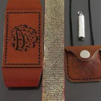 حرز امام جواد ع + لول نقره + بازوبند و گردنی چرمی