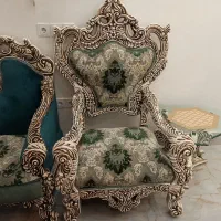 مبل سلطنتی ۷ نفره غذاخوری ۸ نفره و بوفه و جلو مبلی|مبلمان خانگی و میز عسلی|میاندوآب, |دیوار