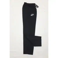 شلوار مردانه مشکی دمپا ساده دارای جیب زیپ دار