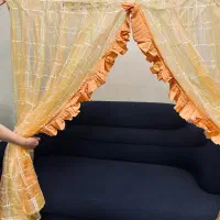 ۳ جفت پرده با رنگ های مختلف با والان