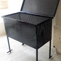 سطل زباله (سطل آشغال) فلزی شهری کوچه ای نو