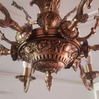 لوستر برنجی|لوستر و چراغ آویز|خاوران, |دیوار