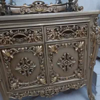 آینه و کنسول . میز تلویزیون. شمعدون برنز