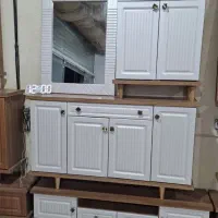 ست پذیرایی رویال رنگ چوب صدفی جاکفشی اینه کنسول tv
