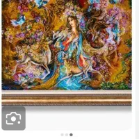 تابلوفرش دستبافت گرمای عشق استاد فرشچیان و گلدان|تابلو فرش|زنجان, |دیوار