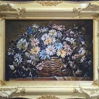 تابلو فرش ماشینی گل نو