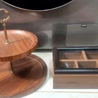 جا میوه و تپگ تنقلات بامبو و سرویس چای یا ادویه