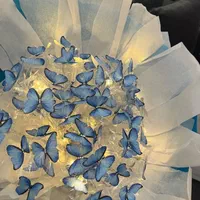 دسته گل پروانه ای و رز جاودان|گل مصنوعی|شیراز, ارم|دیوار