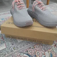 کفش پیاده روی جورابی طوسی زنانه