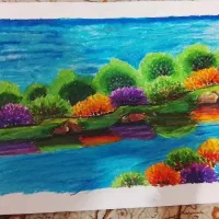 نقاشی پاستل روغنی جنس کاغذ  اچتنباخ