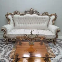 مبل ۹ نفره پر منبت چوب گردو