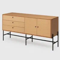 میز کنسول پایه فلز روکش راش