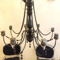 لوستر .دیوار کوب کنارسالنی چوبی|لوستر و چراغ آویز|باقرشهر, |دیوار