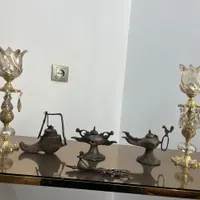 پیسوز قدیمی برنجی و شمعدان بسیار زیبا