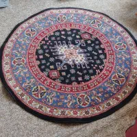 فرش گرد سورمه ای