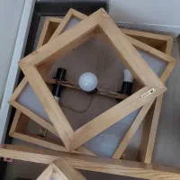 لوستر چوبی برند گل نیلوفری|لوستر و چراغ آویز|تهران, دریا|دیوار