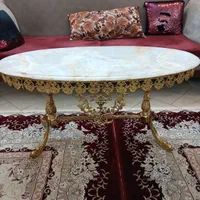 1عدد میز جلو مبلی برنز با سنگ مرمر و 2عدد عسلی|مبلمان خانگی و میز عسلی|ری, دولت‌آباد|دیوار