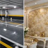 نقاش ساختمان و پلی استر کار