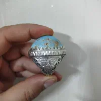 انگشترفیروزه عقیق کبود ویاقوت