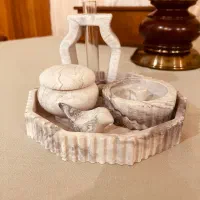 جای عمود و شمع و گلدون سنگی