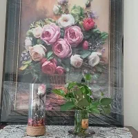 تابلو فرش ماشینی سبد و گل چله کشی شده .|تابلو فرش|تهران, کن|دیوار