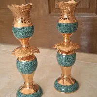 آینه و یک جفت لاله فیروزه کوبی|صنایع دستی و سایر لوازم تزئینی|تهران, ترمینال غرب|دیوار