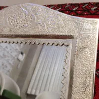 آیینه شمعدان برنج ابکاری نقره|آینه|پردیس, فاز ۱|دیوار