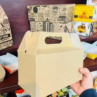 جعبه سوخاری دسته دار مقوایی بدون لوگو|ظروف نگهدارنده، پلاستیکی، یک‌بارمصرف|بندر گناوه, |دیوار