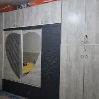 کمد طرح دیواری وکیوم ،رنگ کاجی|تخت و سرویس خواب|شادگان, |دیوار