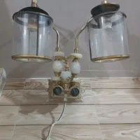 چراغ روشنایی گازی دو شعله برنجی آلمانی عتیقه