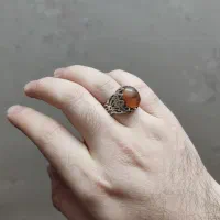 انگشتر نقره عقیق یمنی قدیمی لکه خونی دار