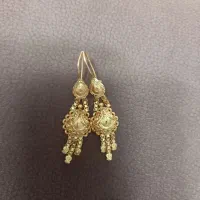 گوشواره طلا  ۲۱ عیار وتک دست ورساچ ۱۸ عیار