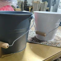 دو عدد گلدان فلزی سطلی|گل و گیاه طبیعی|تهران, نارمک|دیوار