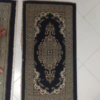 دوعدد فرش پشتی ماشینی زمینه سورمه ای