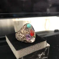 انگشتر ۷ سنگ عقیق اصل|جواهرات|پرند, فاز ۶|دیوار