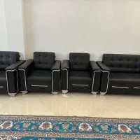 مبلمان اداری چرم با پایه استیل