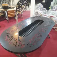 میز آتشدان بیضی ۱ × ۲  مبلمان باغی ویلایی صندلی|مبلمان خانگی و میز عسلی|خمینی‌شهر, |دیوار