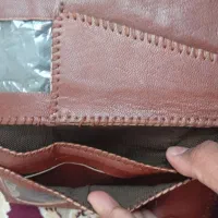 کیف پول دست دوز با چرم حیوانی