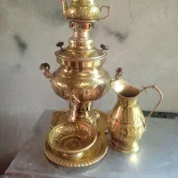 سماور عتیقه ذغالی ست کامل