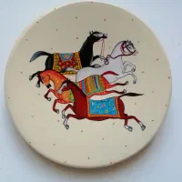 بشقاب دیوار کوب سفالی|تابلو، نقاشی، عکس|کرمان, |دیوار