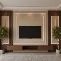 طراحی و اجرای تی وی وال قاب بندی  نئوکلاسیکtv wall