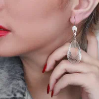 گوشواره تراش نقره آبکاری نانو طلا کد 07849|بدلیجات|تبریز, |دیوار