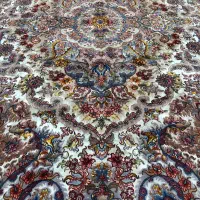 (فرش فرزین)جفت۹متری خطیبی دومتن،رج۴۰ ، تمام ابریشم|فرش|تبریز, |دیوار